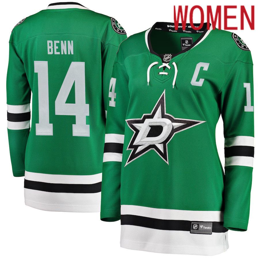 Women Dallas Stars #14 Jamie Benn Fanatics Branded Green Home Breakaway Player NHL Jersey